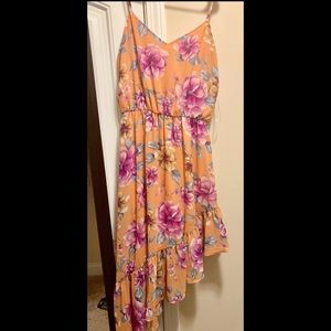 Peach floral dress